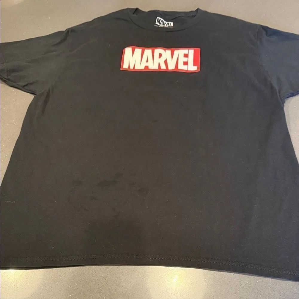 Marvel Black Tee with Red Logo
